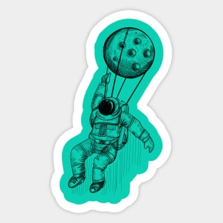 Astronaut Travelling - Black hand drawn artwork Sticker